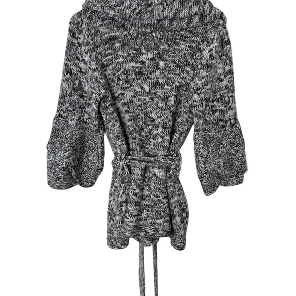 Vertigo Paris Brown and White Cardigan Wrapped Knot Sweater Large - Picture 7 of 7